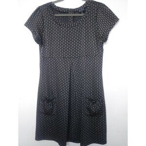 Polka Dot Dress Stretch Charcoal Enfocus 14W Knit Sheath geometric print Pockets